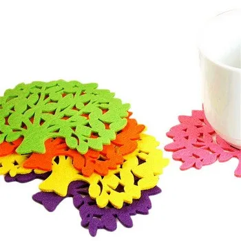 

Felt Coasters Absorbent Round Square Laser Cut Felt Drink Coasters Felt Cup Coasters, Grey