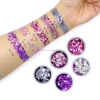 

No-toxic Chunky Eye Glitter Body Glitter Cosmetic Holographic Glitter for Nail Face Hair Decoration