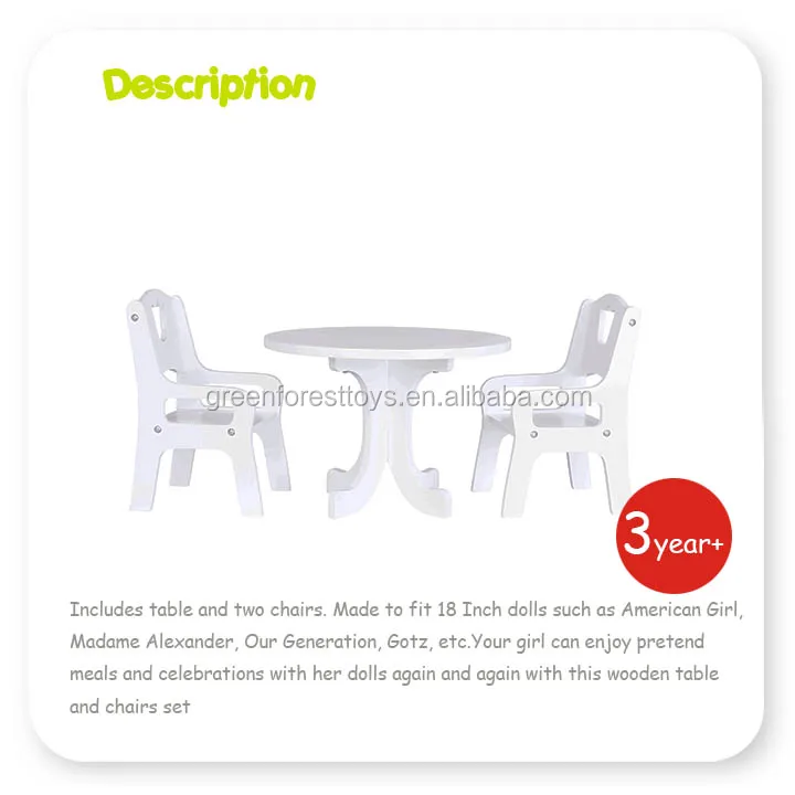 Doll Accessories Dining Table And Chair Wooden Doll Dining Table