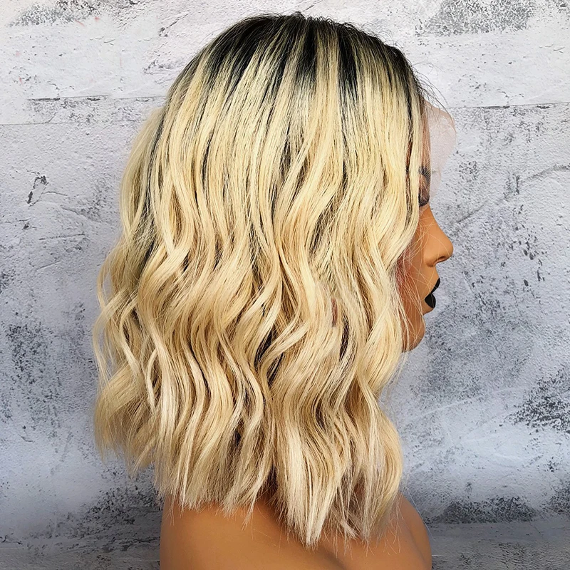 ombre full lace wig blonde ombre human hair wigs 2 tone 1b 613 body wave Brazilian lace front wigs black women