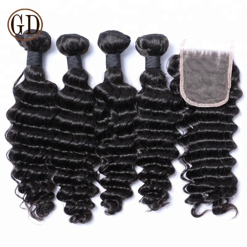 

wholesale cheap brazilian loose deep wave hair bundles with closure