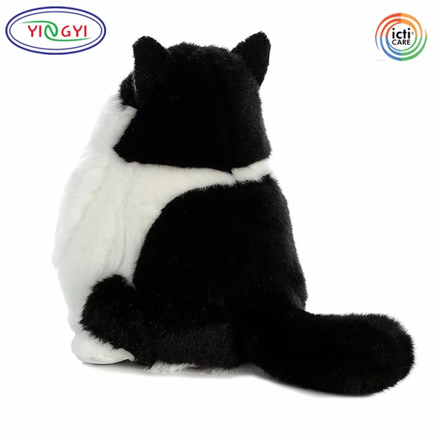 fat black cat plush