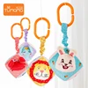 4PCS soft stuffed ring bell animal plush cube baby rattle