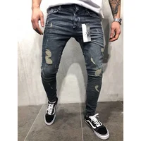 

Fashion Clothes Manufacturer Straight Leg Denim Scratch Jeans Trousers Men