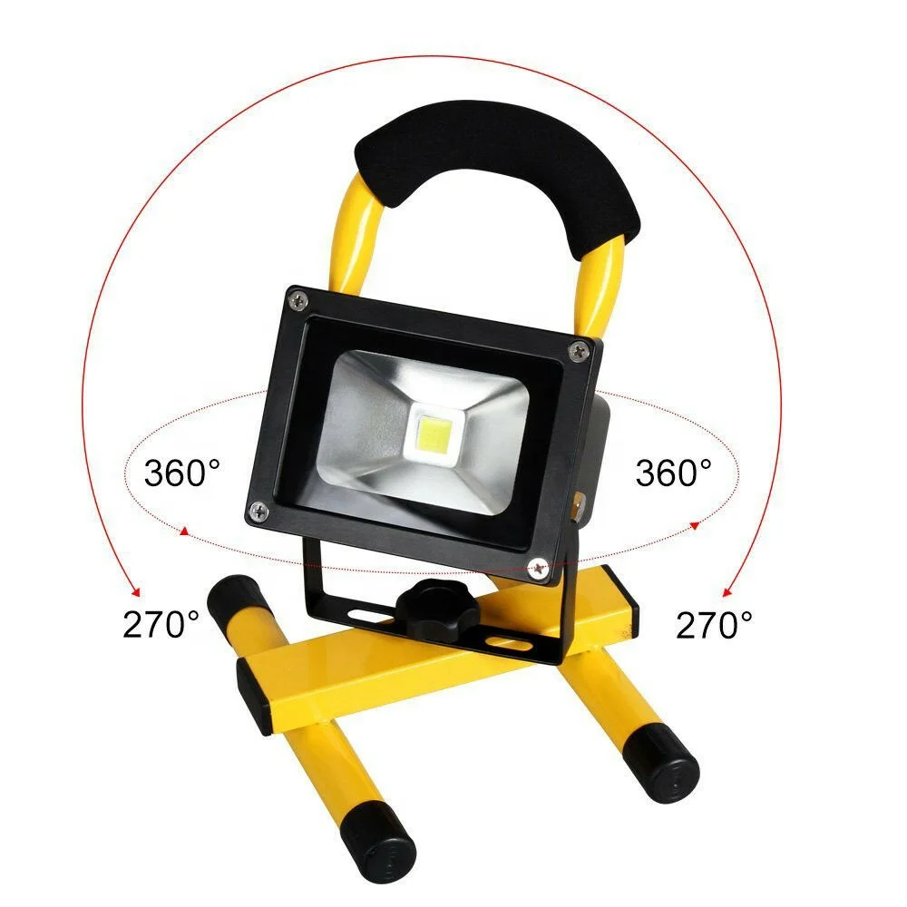 Portable chargeable led Floodlight 50w with Stand. Прожектор желтый