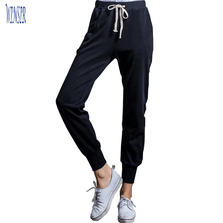 

Woman Lounge Sweat Gym Jogger Pants Spandex Skinny Plus Size Fitness Wear Workout Track Active Sports Yoga Legging With Pocket, Eco friendly dying blank black