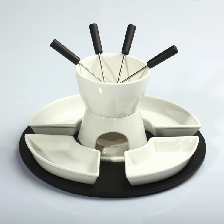 

Swiss bulk high quality fondue melting pots , white personalized ceramic hot chocolate pot for vending