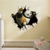Colorcasa removeable PVC 3D baby room wall decal cartoon wall paper kungfu panda wall papers home decor(1467)