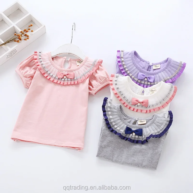 

Kid t-shirt cheap cotton t-shirt sweet girl t-shirt summer short sleeve for girls 2017 new style fashion baby clothes, As photos
