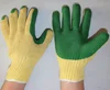 7G polycotton palm coat slice laminated rubber work construction glove
