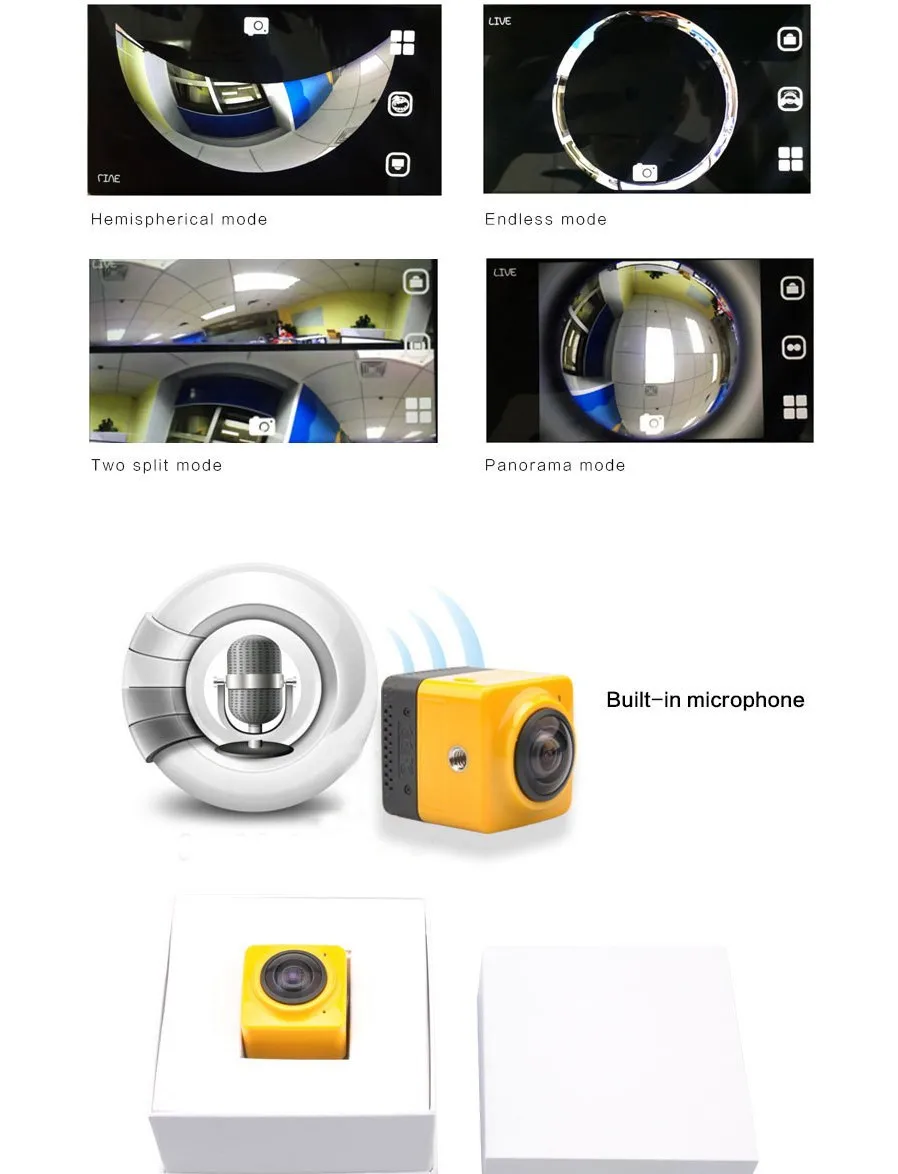 Zihotek Ultra Hd Action Camera 360 Degree View Angle Waterproof Wifi