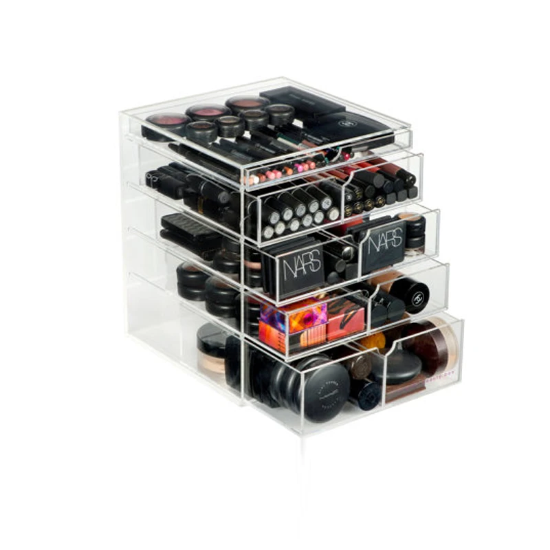 Clear Acrylic Beauty Vanity Drawer Organizer With Dividers,Makeup