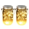 20 LEDS Mini Wide Mouth Glass Solar Powered Lantern Copper String Lamp Mason Jar Led Light