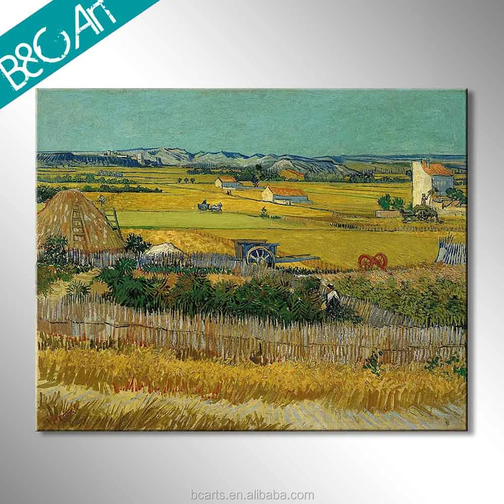  Van gogh minyak reproduksi lukisan wheatfield di atas 