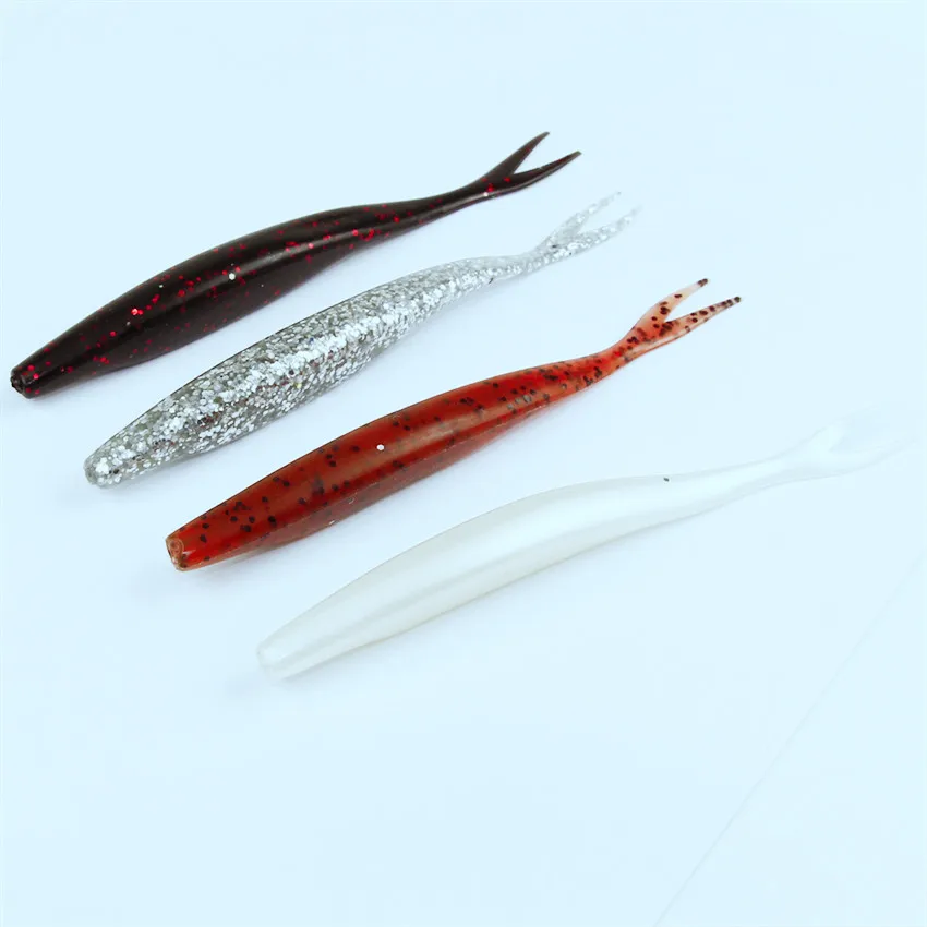 

Weihai Factory Price OEM 130mm 7.2g Soft Plastic Fishing Lure Double Fork Tail Artificial Bait, Various color