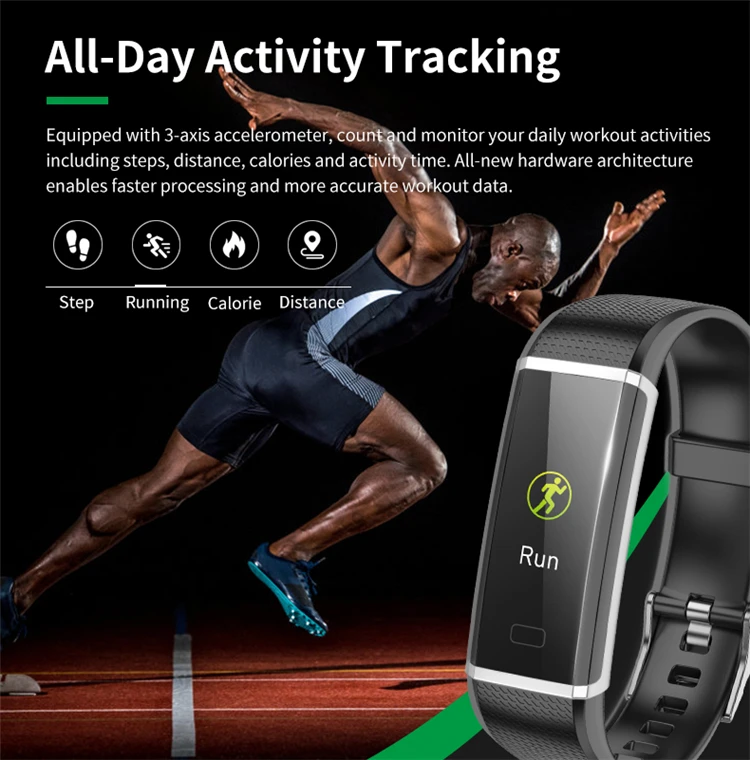 High quality waterproof IP68 fitness tracker top smart watch bracelet band