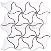 Petal Shape Silver Metal Stainless Steel Mosaic Tile For Kitchen Splash Back