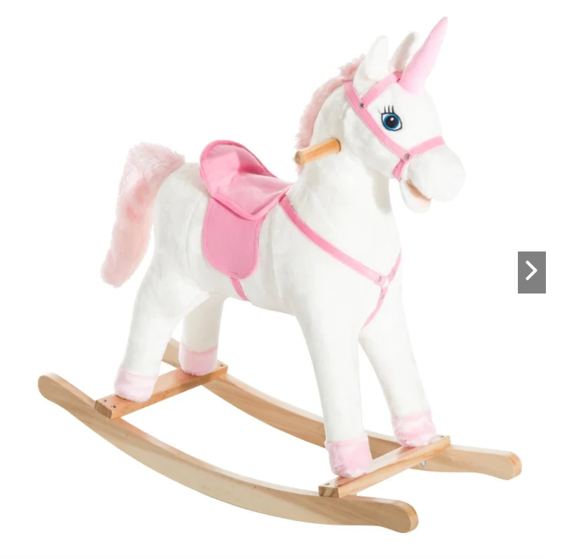 wooden unicorn rocking horse