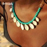 

Artilady Wholesale Beads Pendant Statement choker Necklace Jewelry sea Shell Necklace for women party Gift