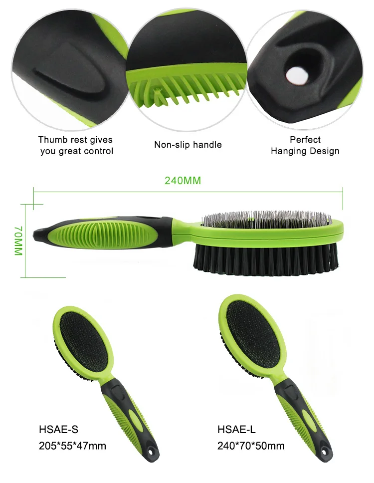 Double Sided Grooming Metal Bristles Fur Hair Pet Wire Slicker Brush