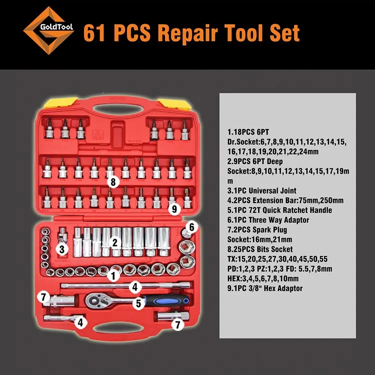 Hand Tools Guangzhou 61pcs Household Tool Box Set - Buy Bicycle Tool ...