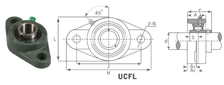 UCFL bearing drawing