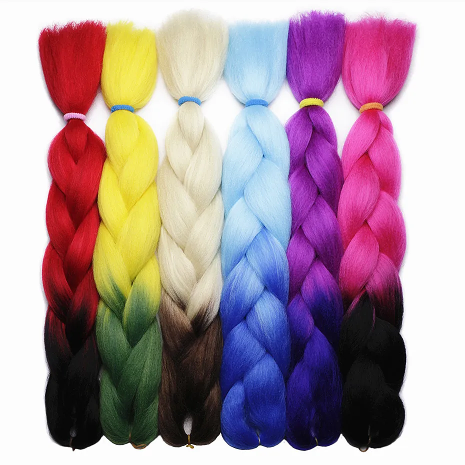 

Synthetic stocking ombre hair jumbo braid ombre jumbo braid, Two tone ombre braids jumbo hair braid