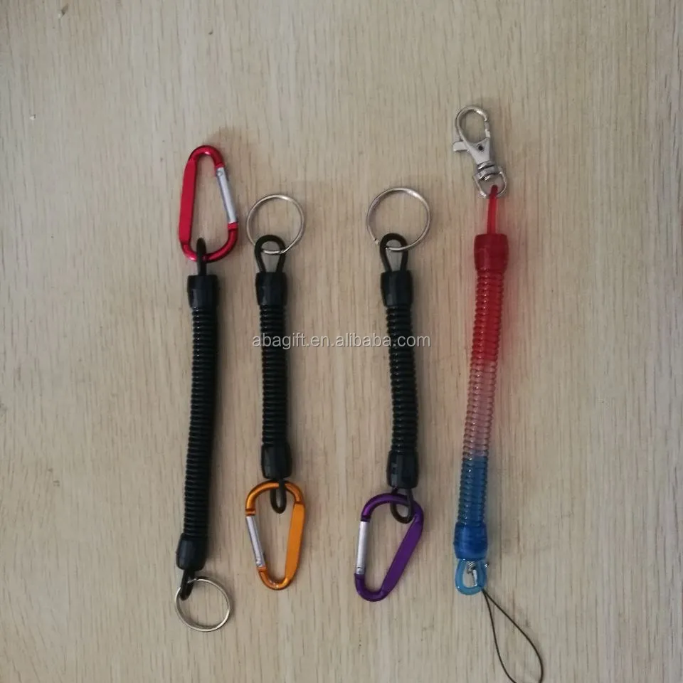 Plastic Elastic Coiled Spring Lanyard With Hook - Buy Elastic Coiled ...