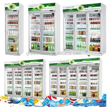 Komersial Vertikal Minuman Showcase Display Cooler stiker  