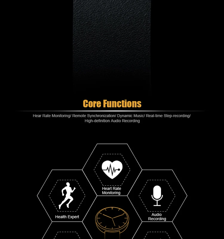 Heart rate monitor leather health smart watch intelligent sport bracelet manufacturer