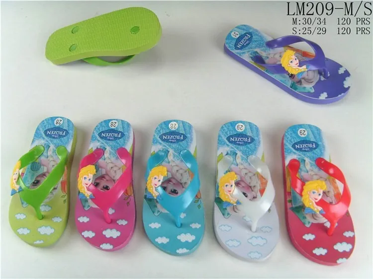 Lovely cartoon printed children eva flip flops beach summer customized kids slippers