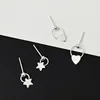 925 Silver start and heart stud earrings