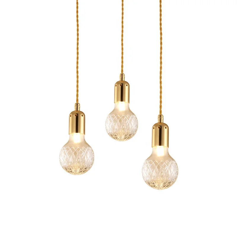 

Simig lighting mid century home indoor modern glass bulb lights gold kitchen decoration pendant light, Golden