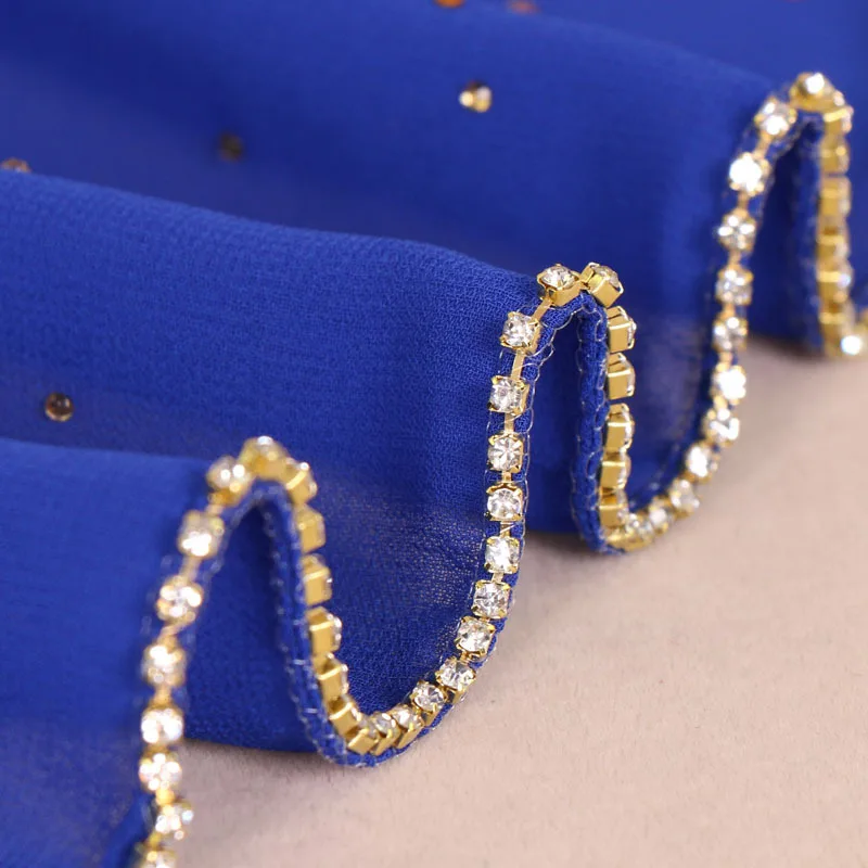 
High quality muslim jewelry woman bubble chiffon chain scarf hijab malaysia arab hijab 