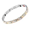 Positive Energy 4 in 1 Magnetic Silver- Gold Chain Stainless Steel/Titanium Bracelet