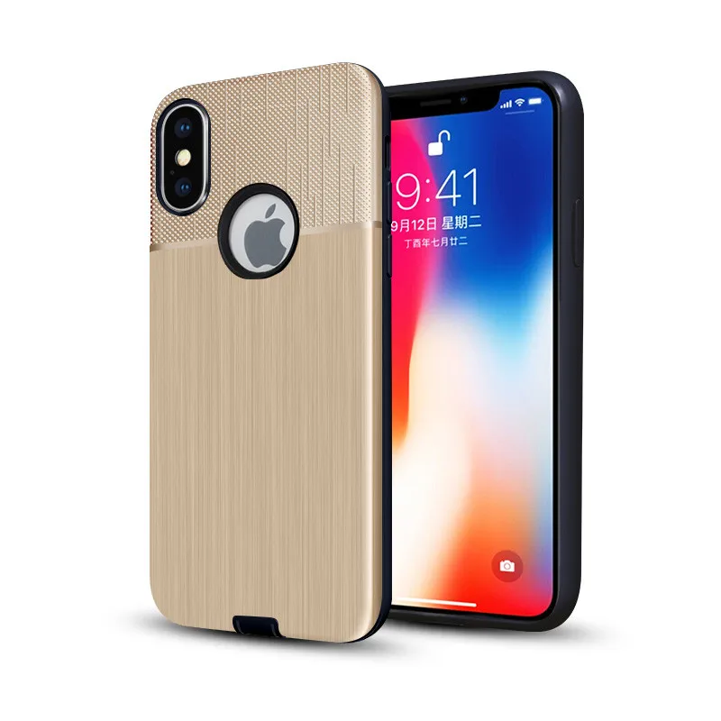 

For iphone x luxury case,brush protective hybrid slim armor mobile phone shell cover for iphone x xs xr max case 2018