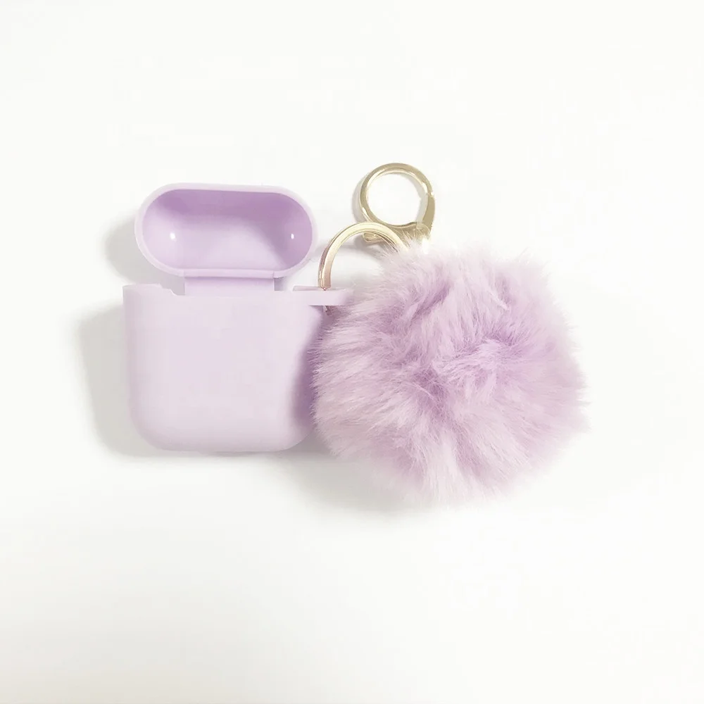 puff ball airpodes case for earphone earbuds