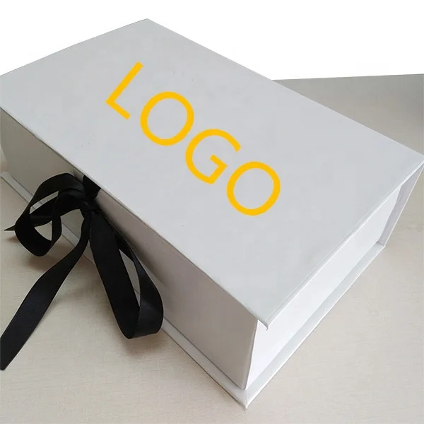 
Wholesale custom logo cardboard paper shoe/clothes/T-shirt packaging gift boxes with ribbon closure 