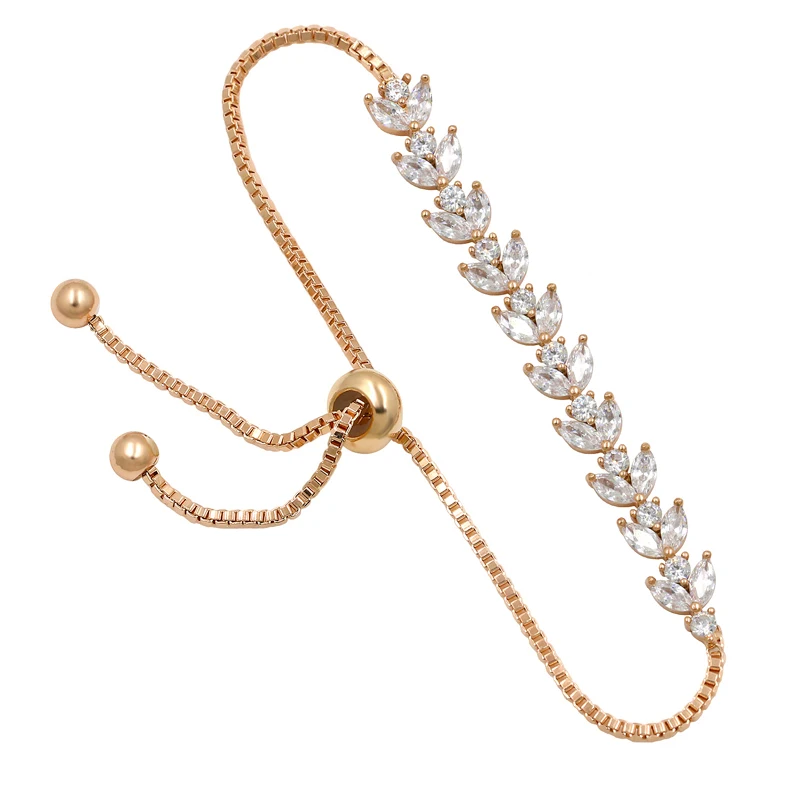 

Marquise & Round Cubic Zirconia Crystal Adjustable Bracelet for Women Wedding Bride Bridesmaid Bracelet, N/a