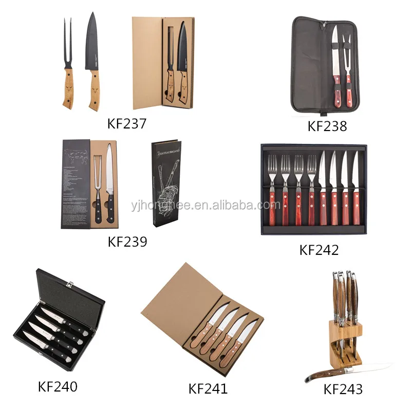 Kitchen knife set with fork