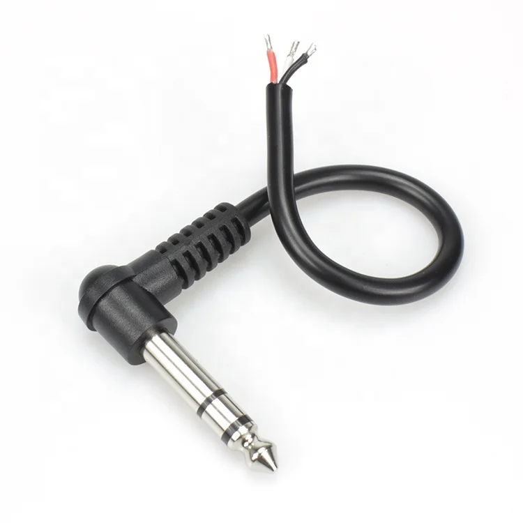 Right Angle 6.35mm Stereo Jack Plug Cable With Open Wire Trs Right ...