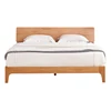 Nordic Style modern design Rechargeable Bedside oak Solid Wood Double Bedroom Set