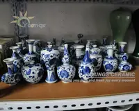 

Small Chinese Antique Hand Painted Blue White Porcelain Vases For Collection