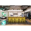 Factory Direct Sale L Shaped Wood Juice Bar Counter Design