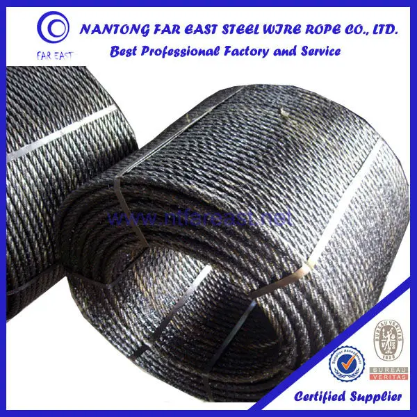 Black Grease Wire Rope 6*19s+fc,Steel Wire Rope With Black Grease