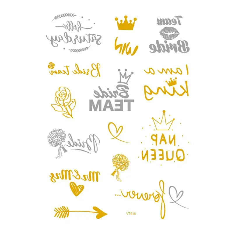 

Hot Stamping Self Adhesive Body Tattoo Sticker Golden Hand Tattoo Sticker, Cmyk or pantone color