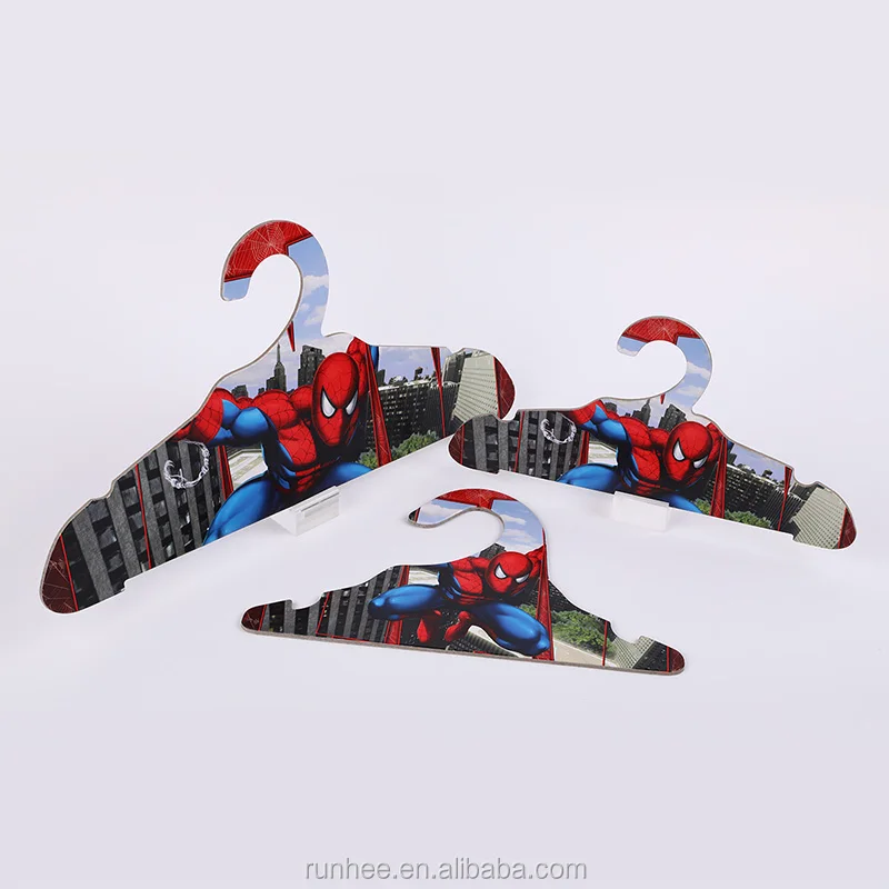 OEM Recycle Cartoon Item Paper Hangers Spider Man Style Kids Clothes Hangers