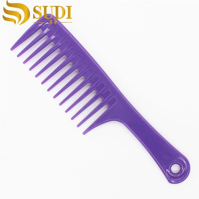 

9 1/2 Inches Plastic Heat-resistant Large Wide Tooth Hair Comb, 4 colors