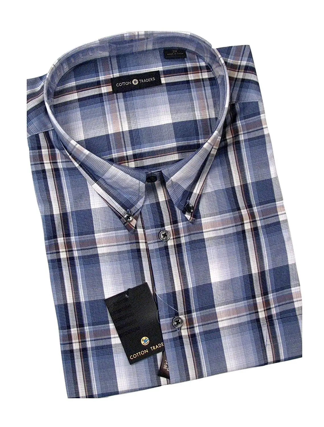 Cotton Traders Mens Short Sleeve Check Shirt
