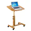 Bamboo Adjustable Height Laptop Tray Removable Computer Stand Notebook Table